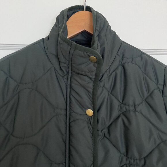Quince Featherless Quilted Long Puffer Jacket in Verdant Green | Size S - Picture 5 of 10